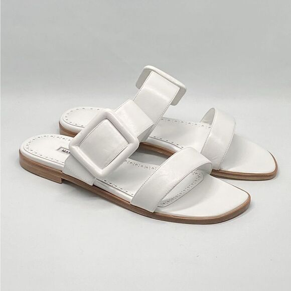 Manolo Blahnik Tituba Leather Buckle Sandals size 40 - Picture 5 of 12